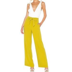 Lovers + Friends Topaz Wide Leg Trouser Pants Lime Green XS